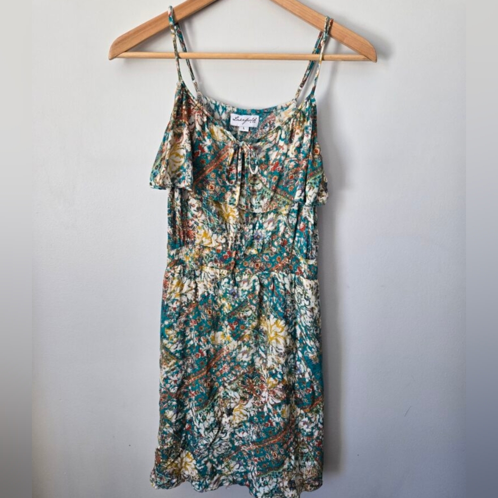 LAKEFIELD & CO. Floral Multicolor Summer Rayon Dress